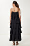 Layered Summer Long Linen Dress BLACK LNS0040 - 6