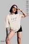 Women's Crew Neck Minimal Floral Printed Cotton Oversize Short Sleeve T-Shirt