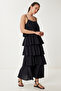 Layered Summer Long Linen Dress BLACK LNS0040 - 2