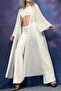 Tulle Transparent Ecru Kimono Cardigan - 3