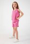 Base. Polo Assn Light Purple Reflection Detail Fuchsia Girls' Shorts Set - 3