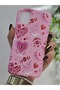 Iphone 11 Compatible Pink Mystic Heart & Moon Patterned Velvet Hard Silicone Phone Case - 3