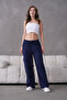 Women's Linen Drapey Pants High Waist Elastic Lace up Wide-Leg Casual Comfortable Pants - 2