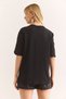 Women's Black Pearl Ribbon Detailed Regular Fit Cotton T-Shirt Tsh-19000899 - 2