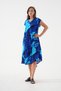 Women's V-Neck Patterned Crash Fabric Summer Dress Short Sleeve Comfortable Fit Casual Long Dress - 2