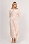 Cream Floor Strawberry Patterned Belted Dress - 7