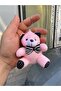 Cute Pink Teddy Bear Keychain | Teddy Bear Keychain 10 cm | Super Cute Bow Tie Keychain - 2