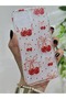 Cherry and Tiny Hearts Patterned Transparent Phone Case Compatible with iPhone 12 / 12 Pro