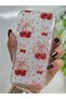 iPhone X / XS Compatible Cherry and Tiny Hearts Patterned Transparent Phone Case - 2