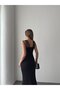 Women's Shoulder Multi-Strap Front Stone Embroidered Fish Cut Janjan Crepe Maxi Length Dress - 3