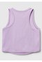 Girl's Lilac Corded Crop Tank Top - 2
