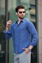 Blue Basic Long Sleeve Men's Shirt E6762 - 3