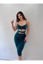 Green Sandy Fabric Full Lycra Pencil Dress