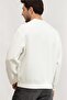 Men's Regular Fit Hooded White Sweatshirt with Zipper and Embossed Eagle Logo - 3