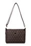 Women's Monogram Patterned Long Strap Cross Shoulder Bag – Brown - 5