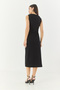 Women's Black Belt Accessory Midi Length Crepe Pencil Dress 2052 60283316 - 6