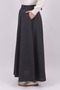 24073 Cotton Fabric Pocket Bell Skirt with Elastic Waist Smoked - 5