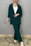 Women's Emerald Green Palazzo Trousers - Kimono Set - 5