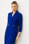 Modailgi Waist Accessory Pocketed Double Breasted Dress Cobalt Blue - 2