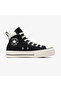 حذاء رياضي من الجلد الأسود للجنسين من Converse Chuck Taylor All Star Puff Lift
