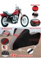 Kawasaki En 500 Tarpaulin Topcase Compatible Motorcycle Tarpaulin (Grey-Black Red Stitched)