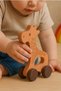Wooden Dinosaur Toy with Wheels – Montessori Handmade Natural Educational Wooden Toy - 1-3 Years - 3