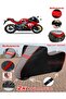 Yuki Taro 250R Tarpaulin Topcase Compatible Motorcycle Tarpaulin (Grey-Black Red Stitched)