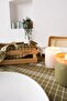 100% Cotton Happy Days Minimal Natural Wooden Bread Basket Tableware and Picnic Set 7 Pcs. - 6