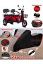 Stmax Elite 940 Tarpaulin Topcase Compatible Motorcycle Tarpaulin (Grey-Black Red Stitched)