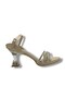 84-25 Leather Stone Transparent Heel Anatomical Women's Sandals - 2