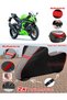 Kawasaki Ninja Zx-6R Tarpaulin Topcase Compatible Motorcycle Tarpaulin (Grey-Black Red Stitched)