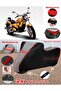 Dorado Poseidon Tarpaulin Topcase Compatible Motorcycle Tarpaulin (Gray-Black Red Stitched)
