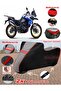 Voge 525 Dsx Tarpaulin Topcase Compatible Motorcycle Tarpaulin (Grey-Black Red Stitched)