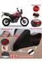 Yamaha Xtz 660Z Tenere Tarpaulin Topcase Compatible Motorcycle Tarpaulin (Grey-Black Red Stitched)