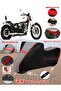 Asya Ghost 350 Tarpaulin Topcase Compatible Motorcycle Tarpaulin (Grey-Black Red Stitched)