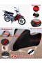 Asian as 110-8 Tarpaulin Topcase Compatible Motorcycle Tarpaulin (Grey-Black Red Stitched)