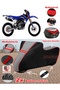 Yamaha Wr 450 F Tarpaulin Topcase Compatible Motorcycle Tarpaulin (Grey-Black Red Stitched)