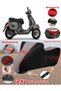 Vespa Gts 300 Supertech Tarpaulin Topcase Compatible Motorcycle Tarpaulin (Grey-Black Red Stitched)