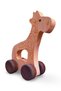 Wooden Dinosaur Toy with Wheels – Montessori Handmade Natural Educational Wooden Toy - 1-3 Years - 6