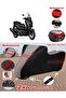 Yamaha 2025 Tmax Tech Max Tarpaulin Topcase Compatible Motorcycle Tarpaulin (Grey-Black Red Stitched)