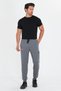 Men's Cotton Cargo Pocket Sweatpants Anthracite Melange 5821-A - 4