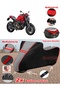 Ducati Diavel Dark Tarpaulin Topcase Compatible Motorcycle Tarpaulin (Grey-Black Red Stitched)