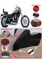 Suzuki Vl 1400 Intruder Tarpaulin Topcase Compatible Motorcycle Tarpaulin (Grey-Black Red Stitched)