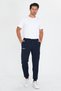 Men's Cotton Cargo Pocket Sweatpants Navy Blue 5821-L - 3