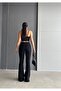 Black High Waist Stretch Fabric Flared Jeans (SIZE GUIDE IS IN THE IMAGE) - 2