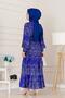 Pleated Skirt Flounces Satin Mona Dress-Sax Blue - 5