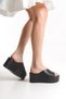 Vena; Women's Black 7.5 cm Wedge Sole Slippers - 2