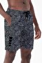 Long Length Model Water Repellent Digital Printed Men's Beach Shorts Swimsuit - 243-Black