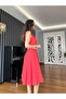 Orange Rope Belted Scallop Dress - 6