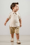 Baby Kids Cream- Beige Cotton 2 Piece Set First Ben Trend Fashion Bottom Top Set - 3